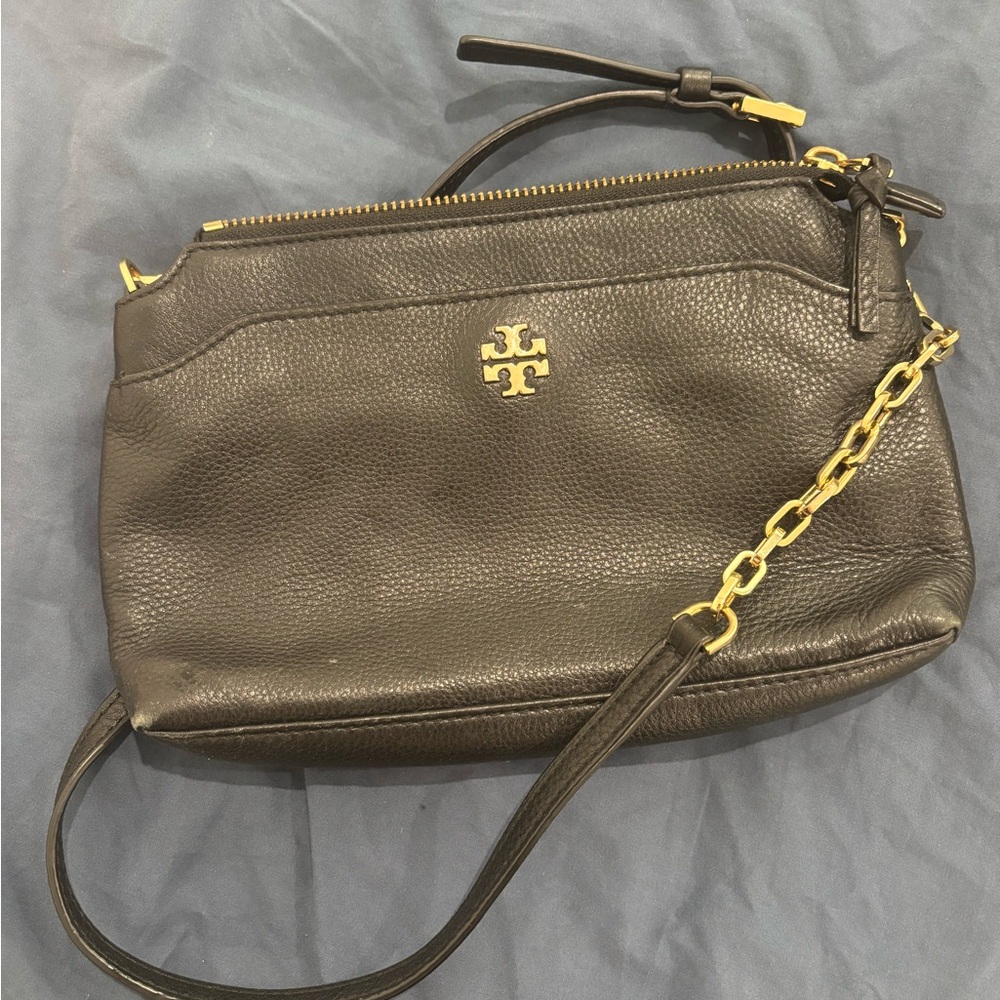 Tory Burch black Crossbody Bag with Gold Accents